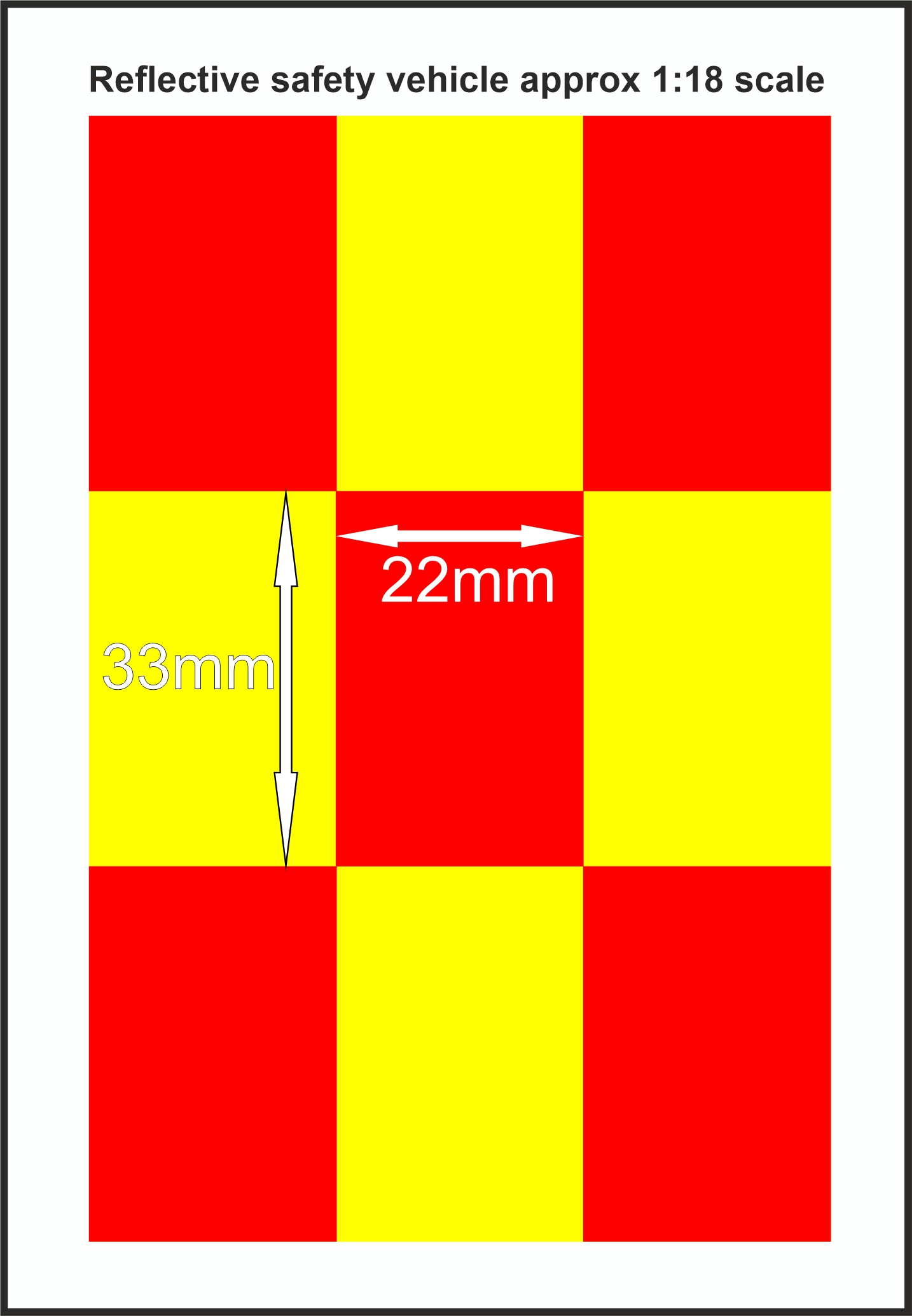 Battenburg YELLOW - RED 1-18 SCALE