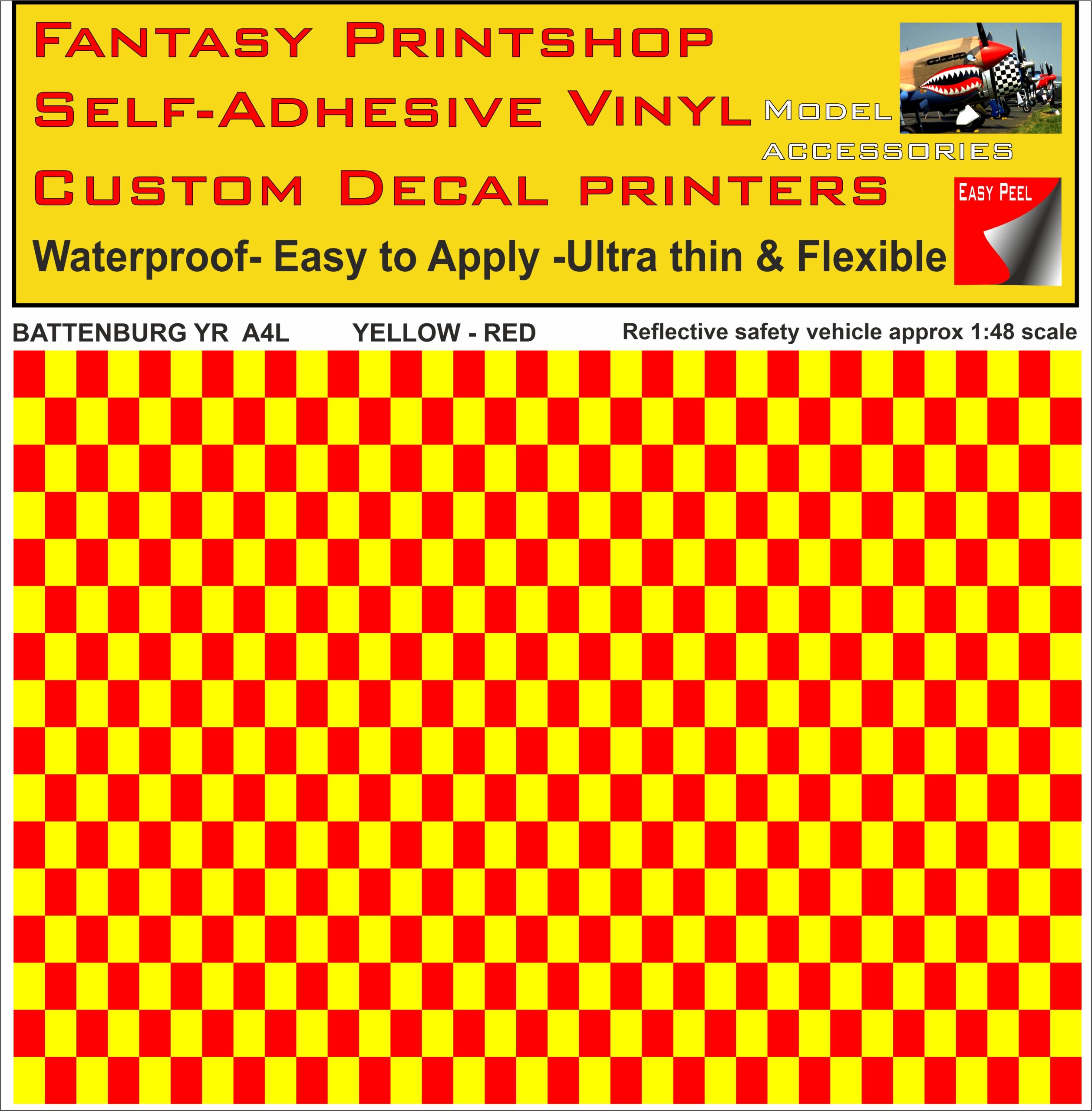 Battenburg YELLOW - RED A4 LANDSCAPE 1/48 SCALE Battenburg YELLOW - RED A4 LANDSCAPE 1/48 SCALE
