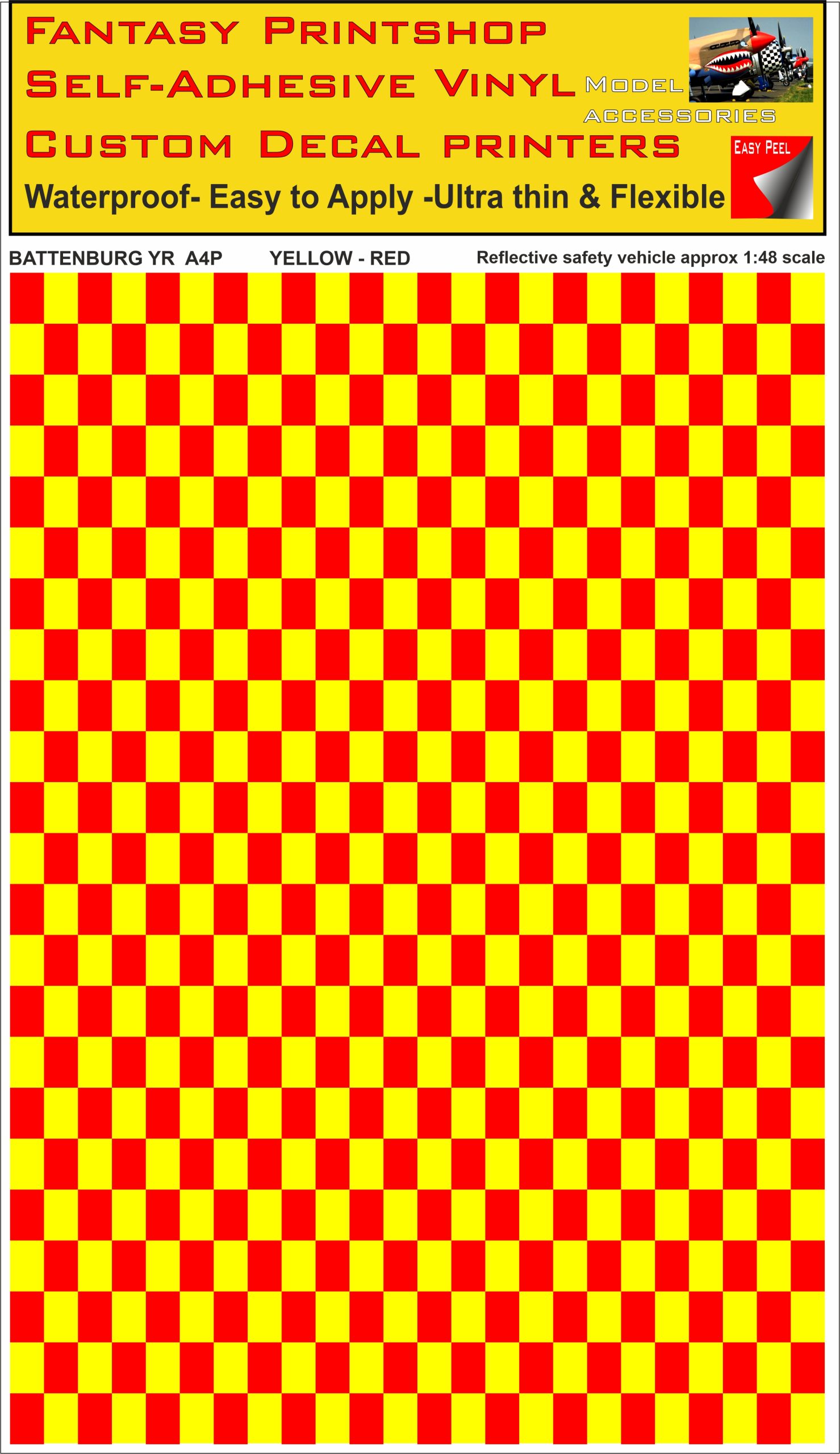 Battenburg YELLOW - RED A4 PORTRAIT 1/48 SCALE Battenburg YELLOW - RED A4 PORTRAIT 1/48 SCALE