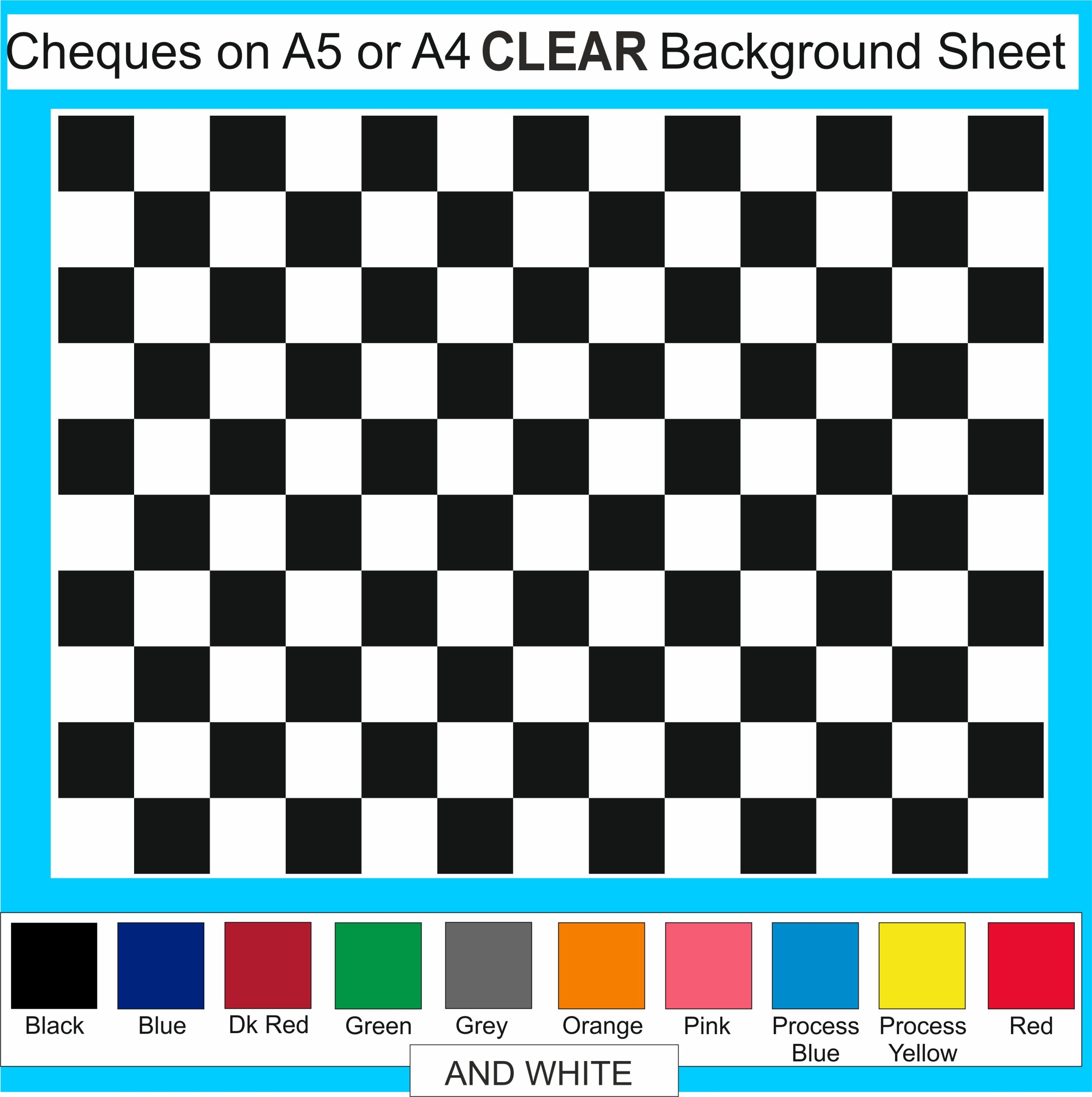 Chequered Colours on CLEAR background