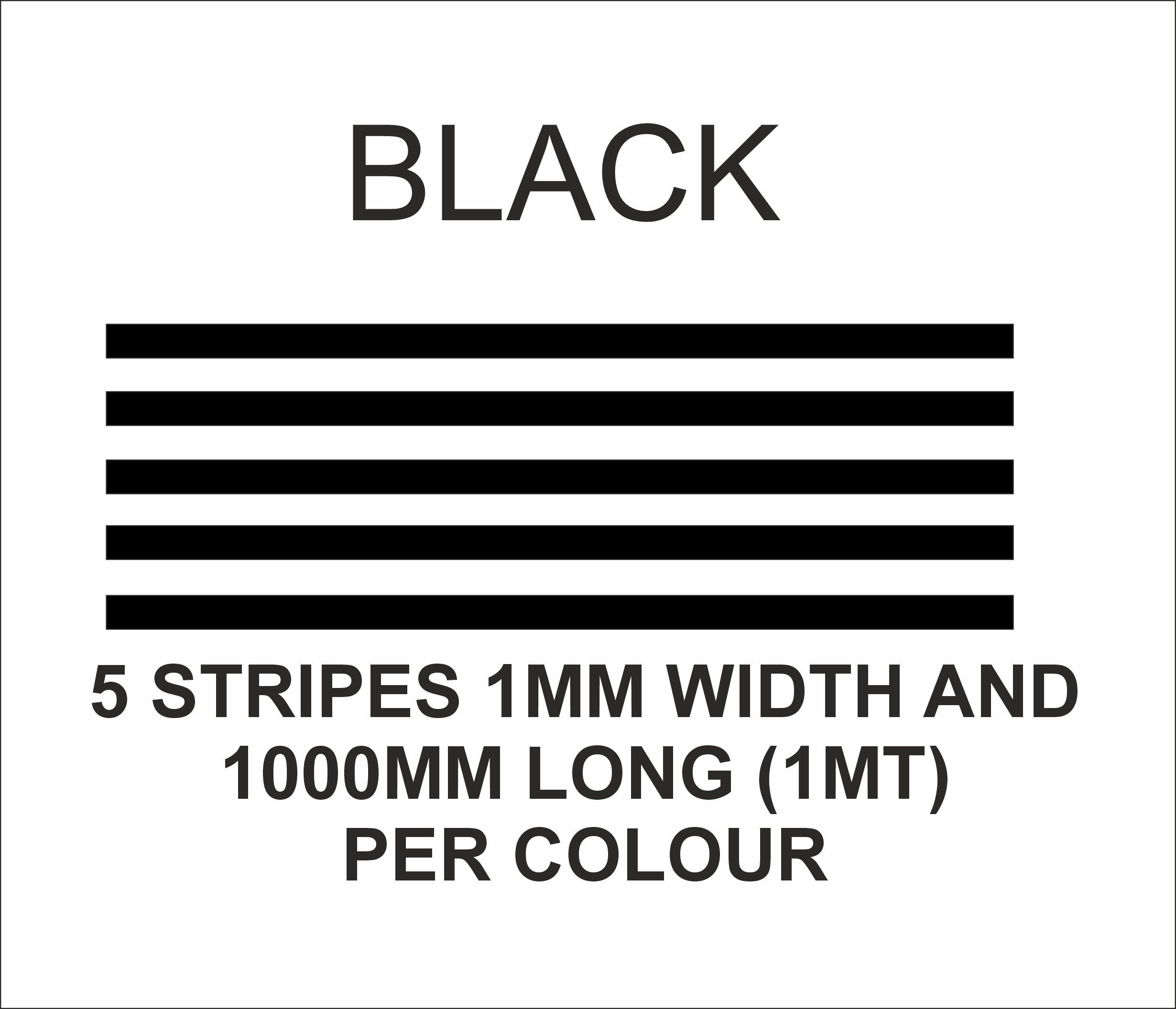 1mm x 1mt stripes BLACK matt vinyl stripes