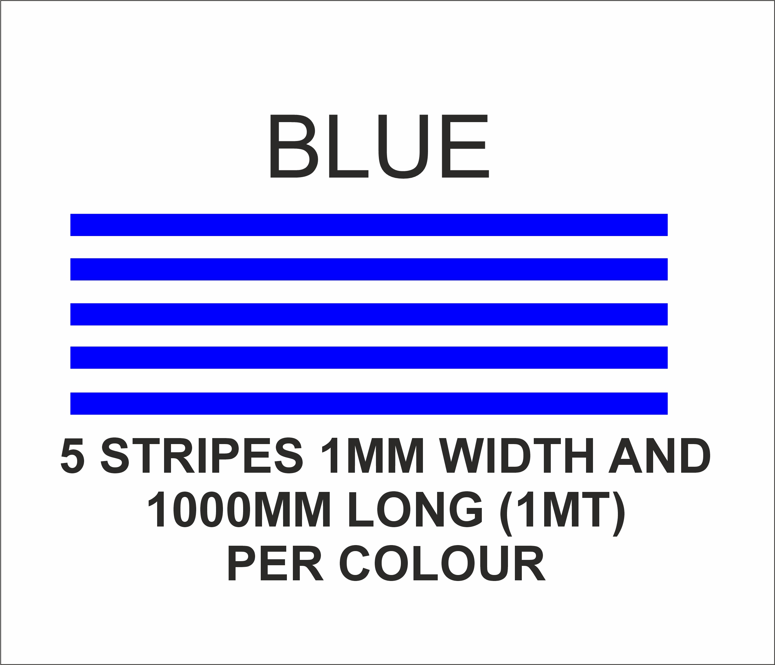 1mm x 1mt stripes BLUE matt vinyl stripes