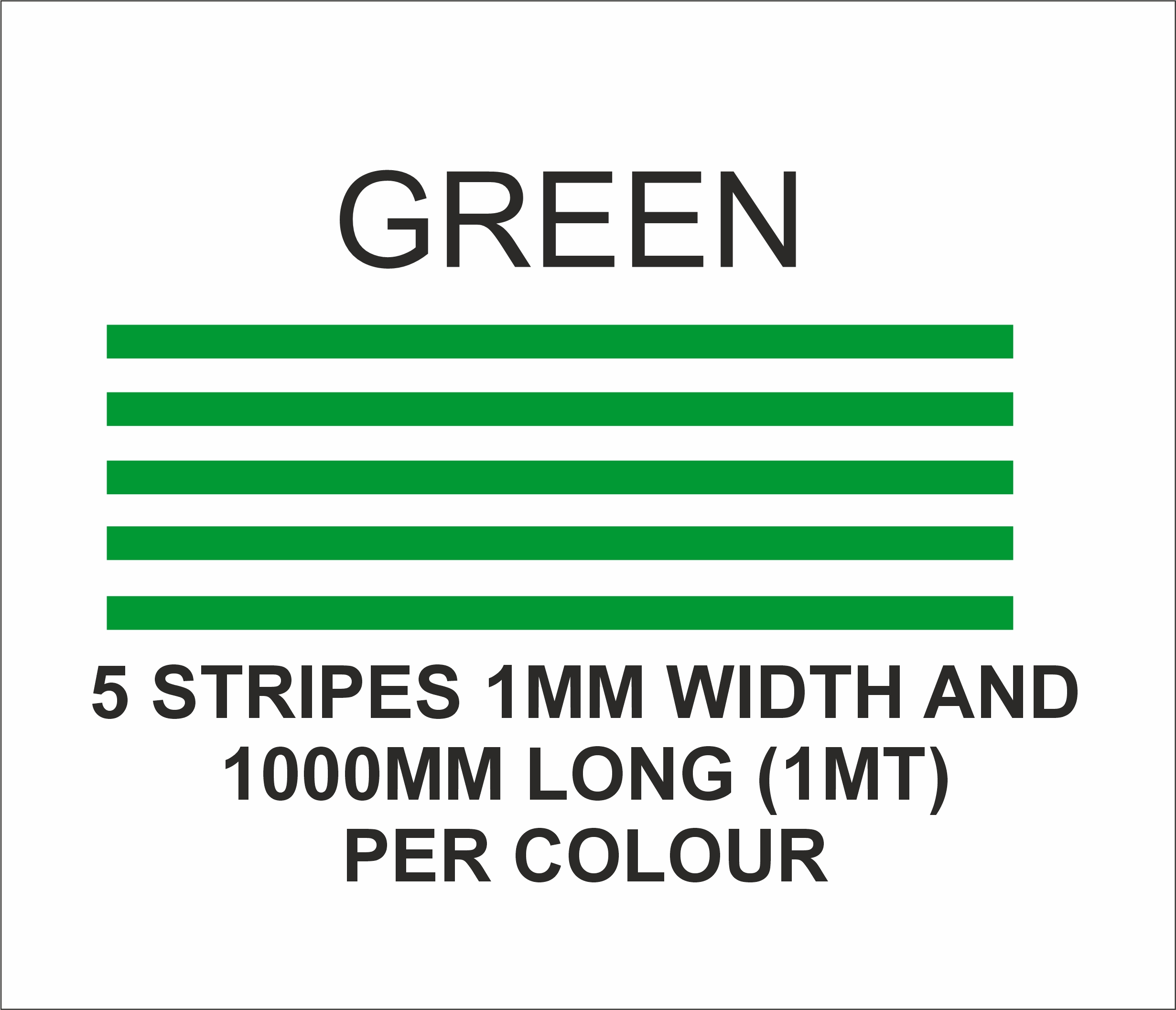 1mm x 1mt stripes green matt vinyl stripes