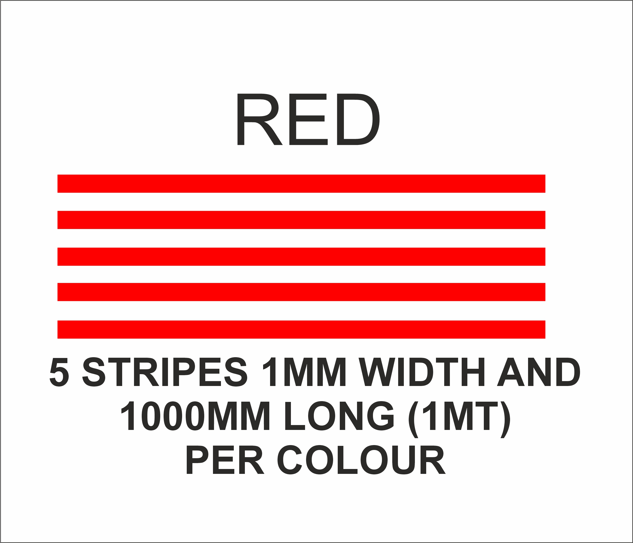 1mm x 1mt stripes red matt vinyl stripes