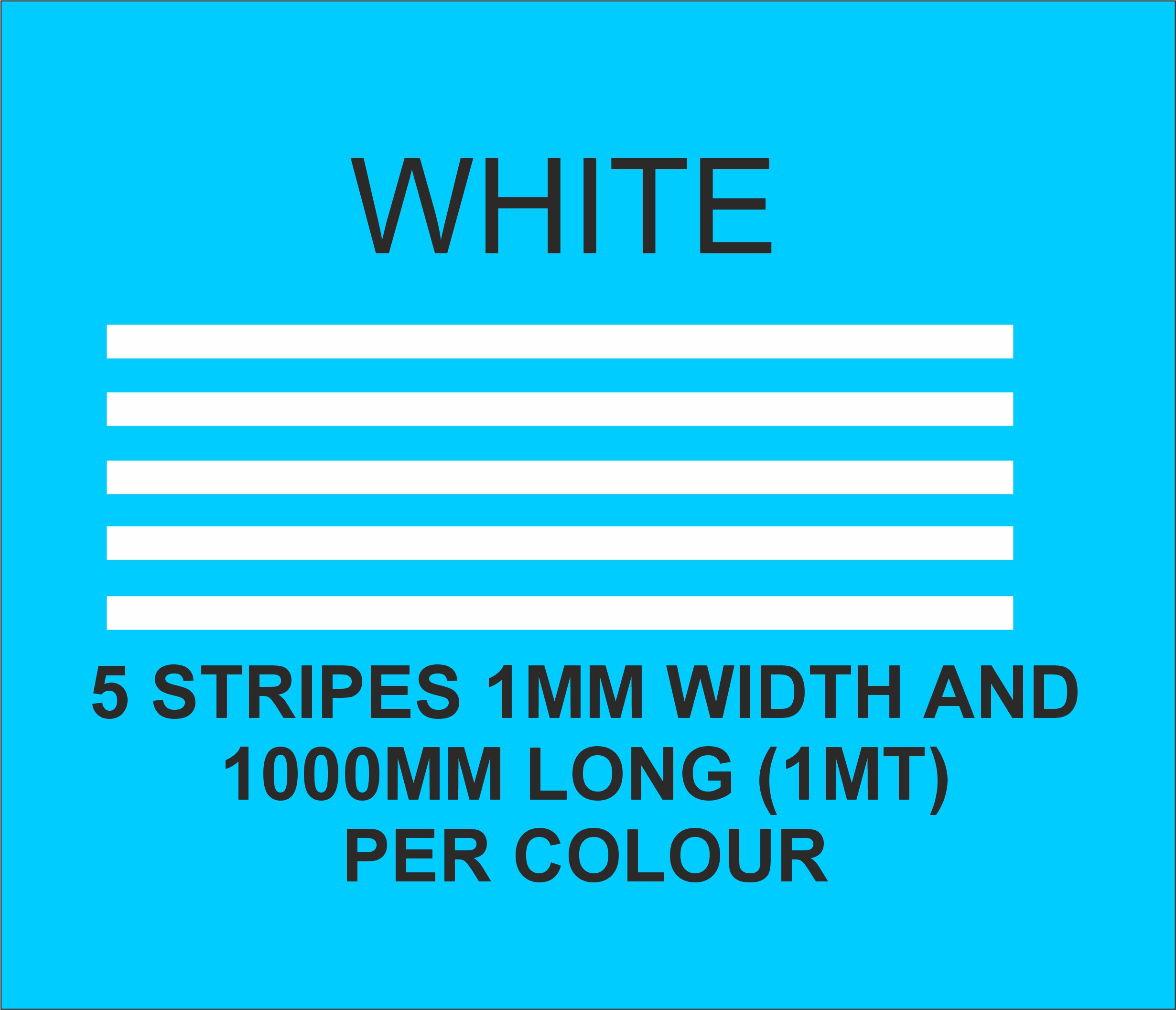 1mm x 1mt stripes white matt vinyl stripes