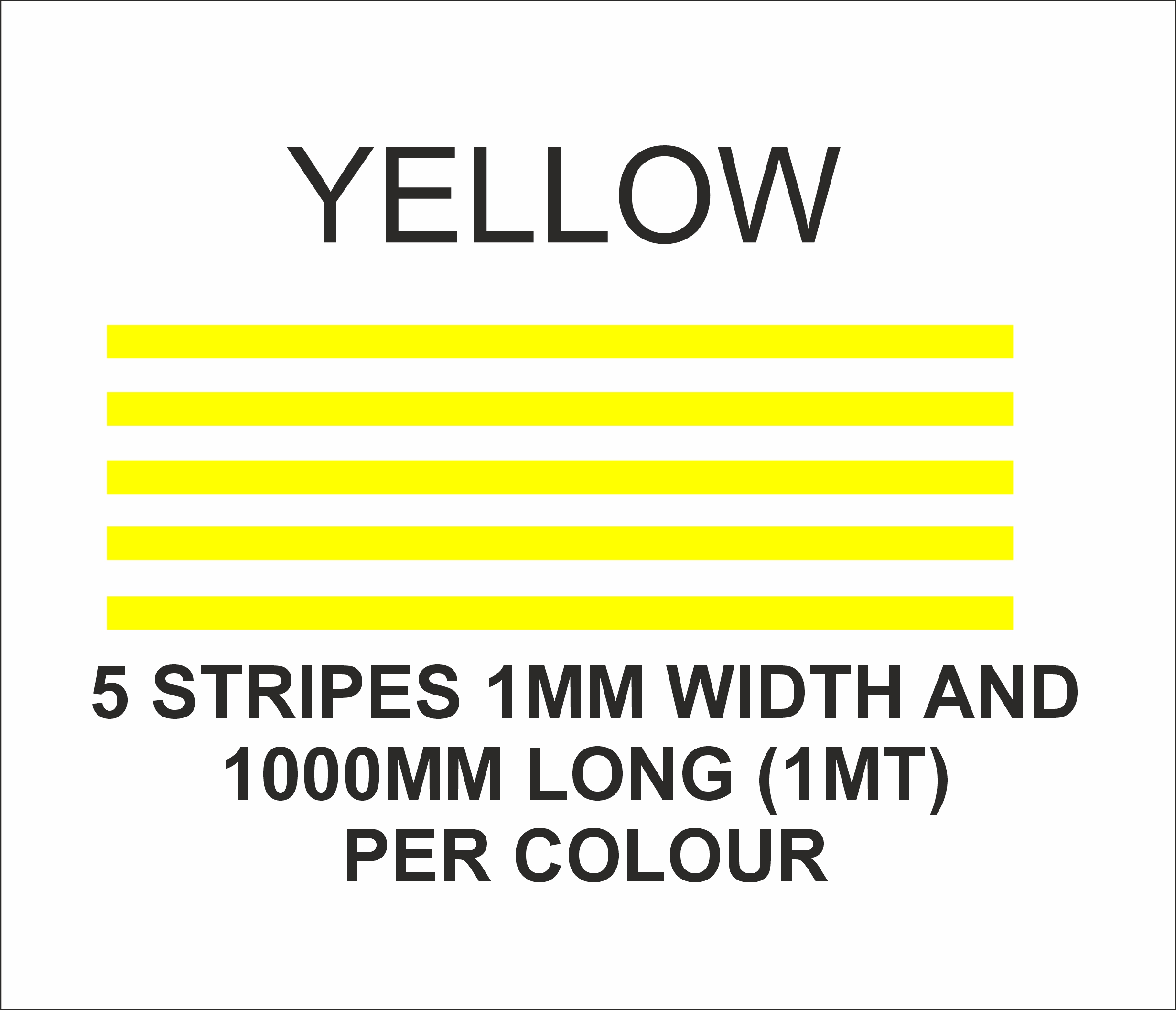 1mm x 1mt stripes yellow matt vinyl stripes