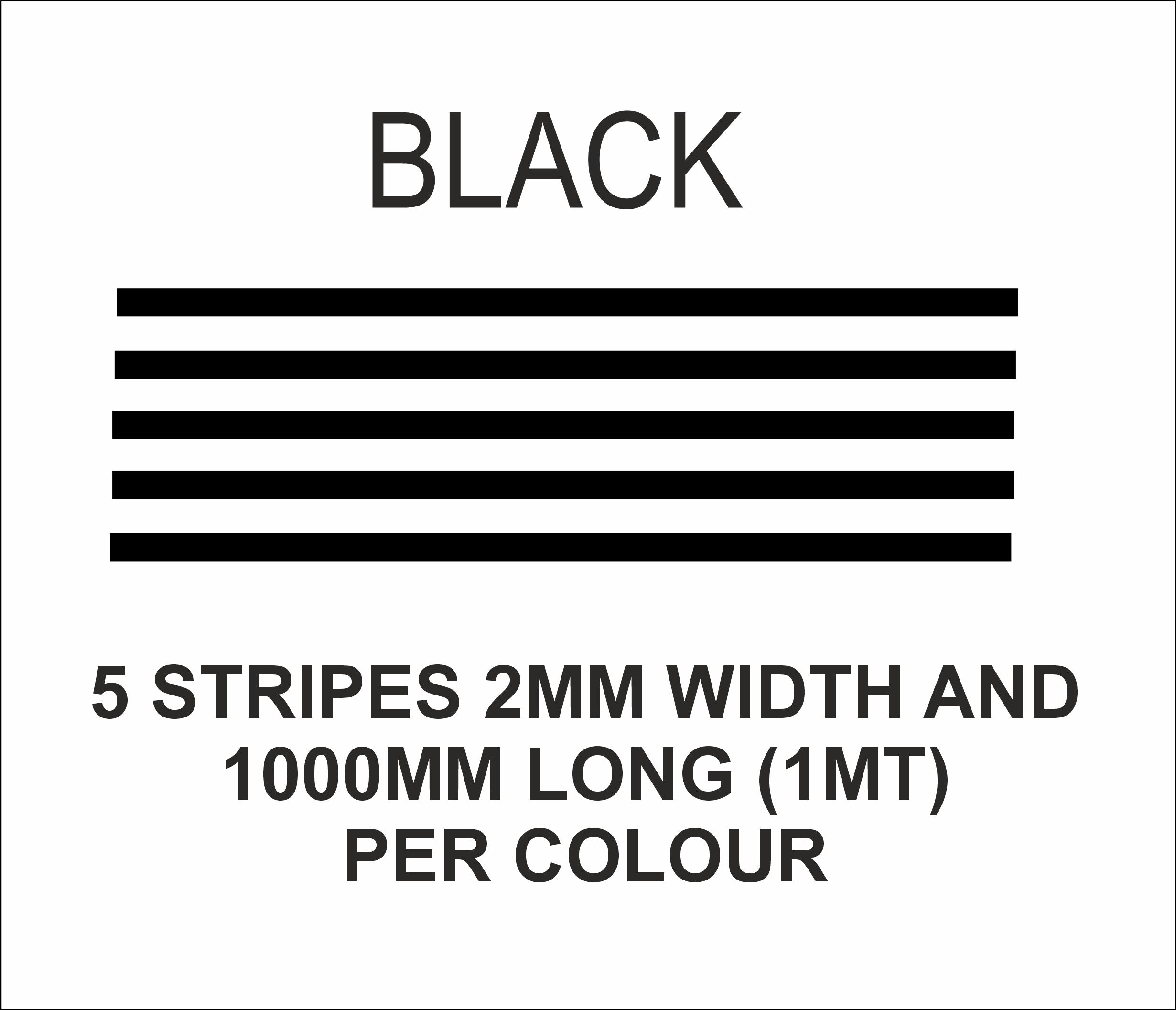 2mm x 1mt stripes BLACK matt vinyl stripes