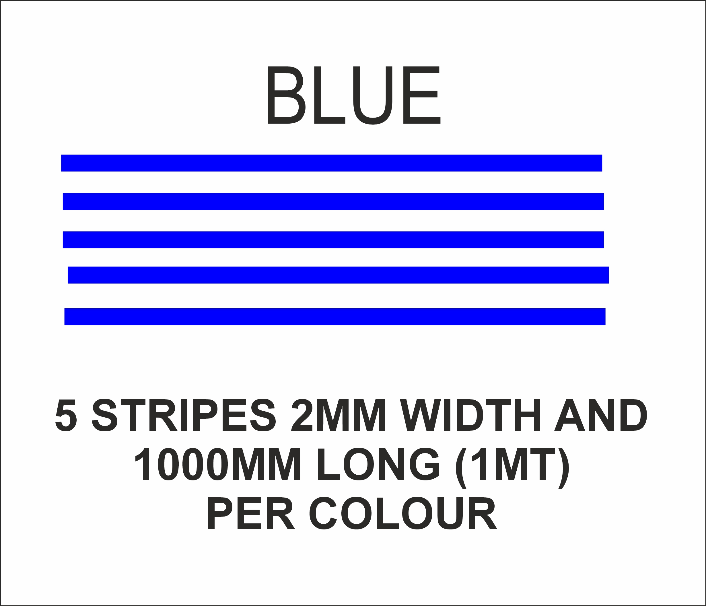 2mm x 1mt stripes BLUE matt vinyl stripes