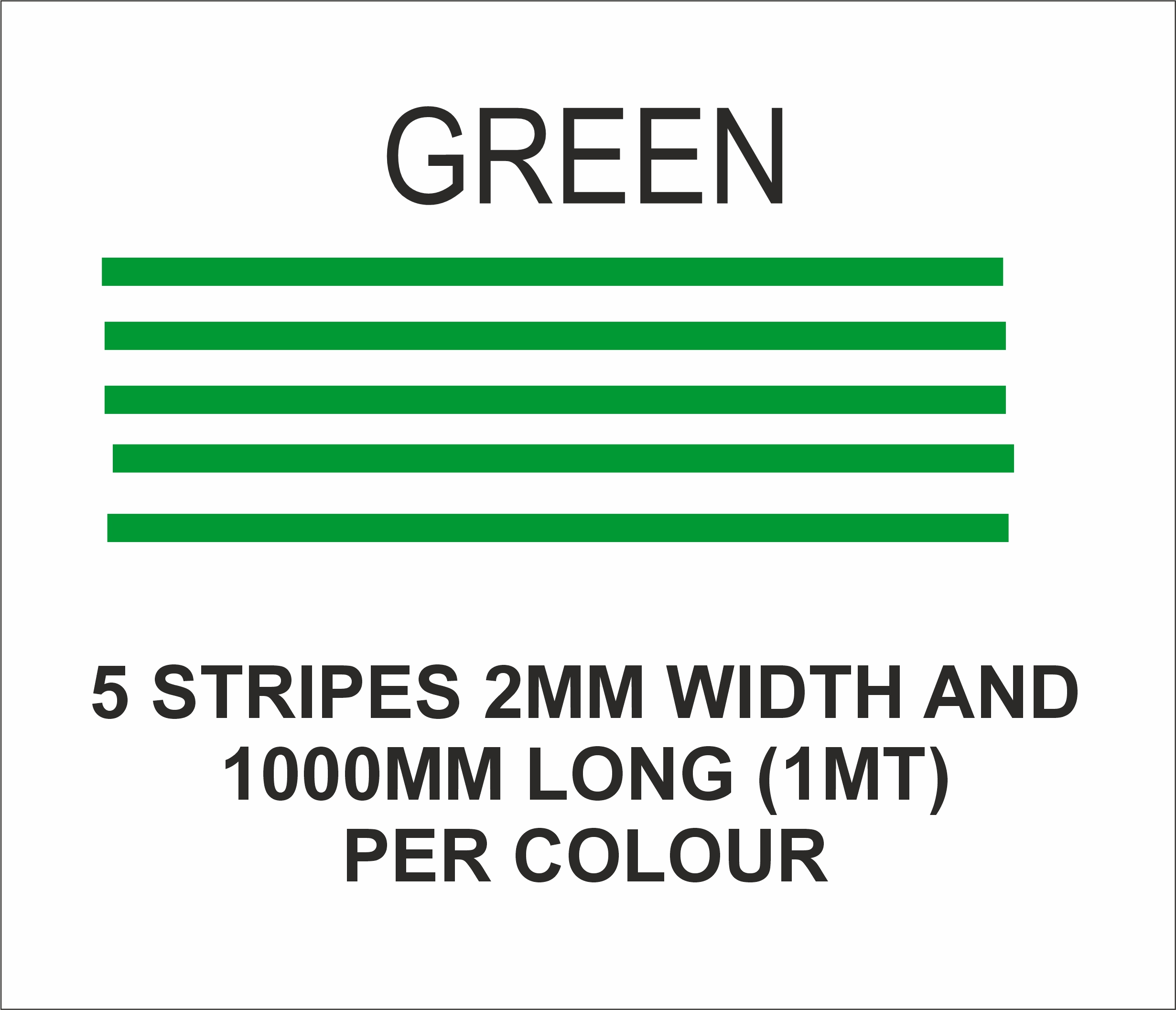 2mm x 1mt stripes GREEN matt vinyl stripes