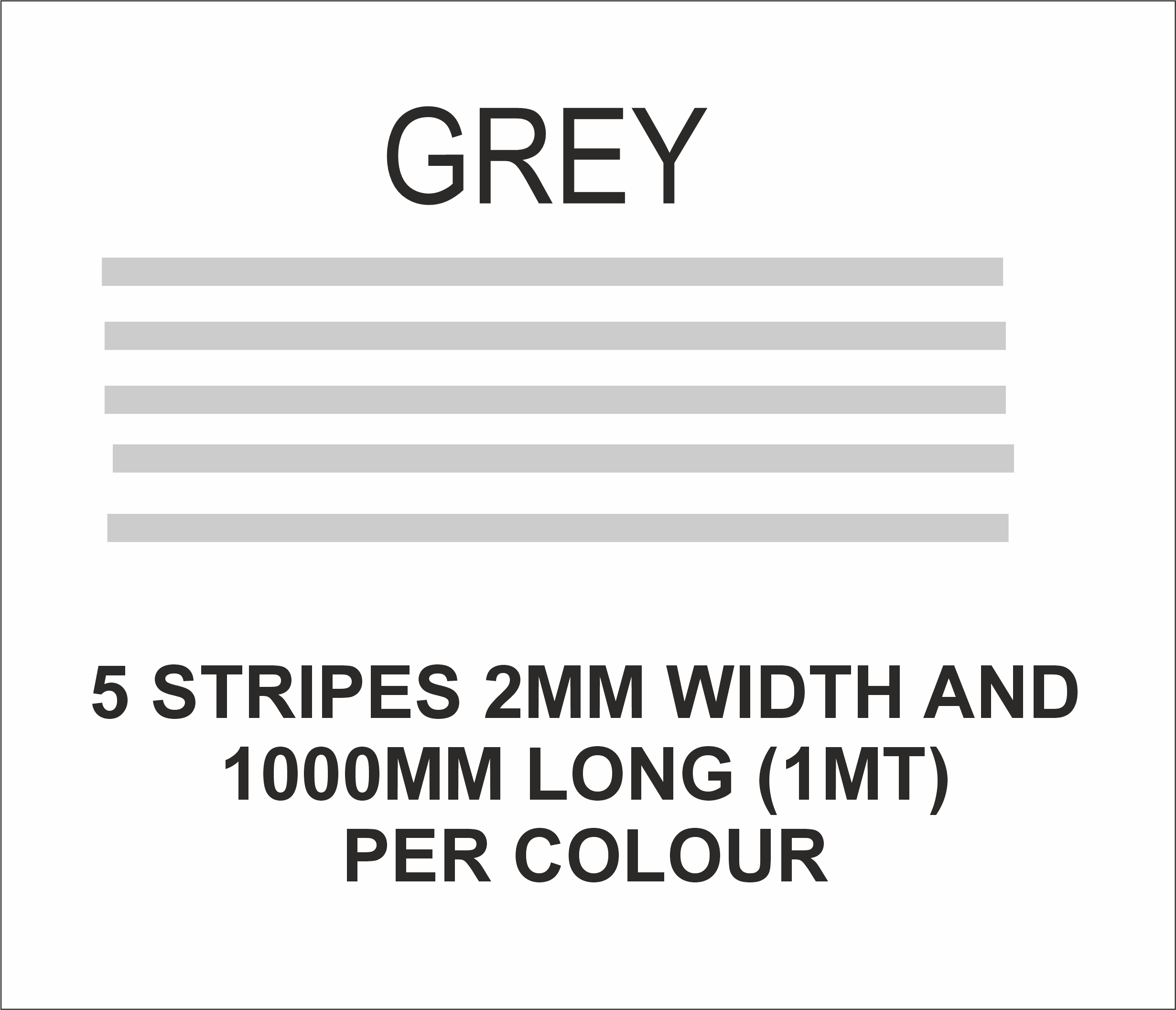 2mm x 1mt stripes GREY matt vinyl stripes