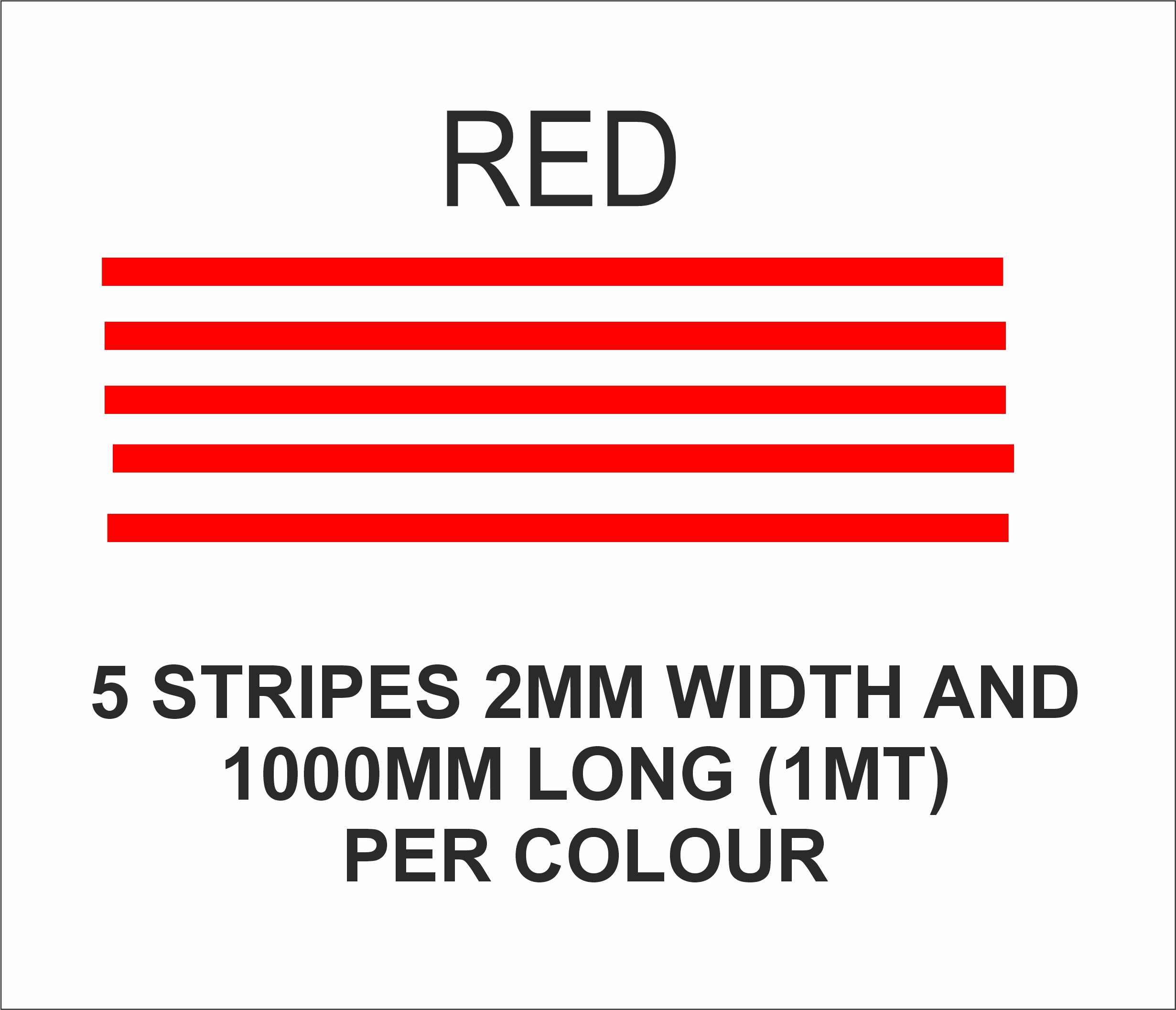 2mm x 1mt stripes RED matt vinyl stripes