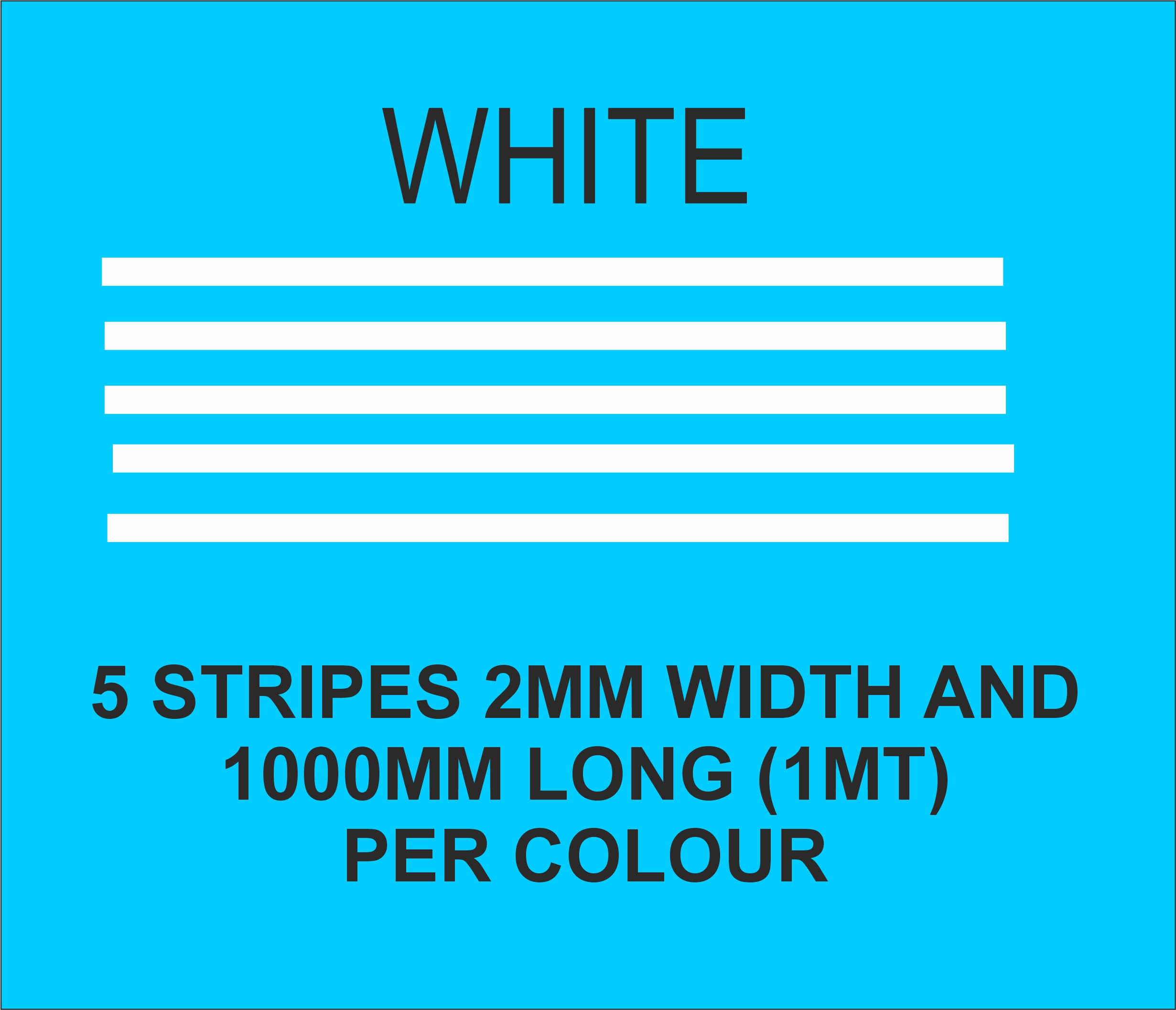 2mm x 1mt stripes WHITE matt vinyl stripes