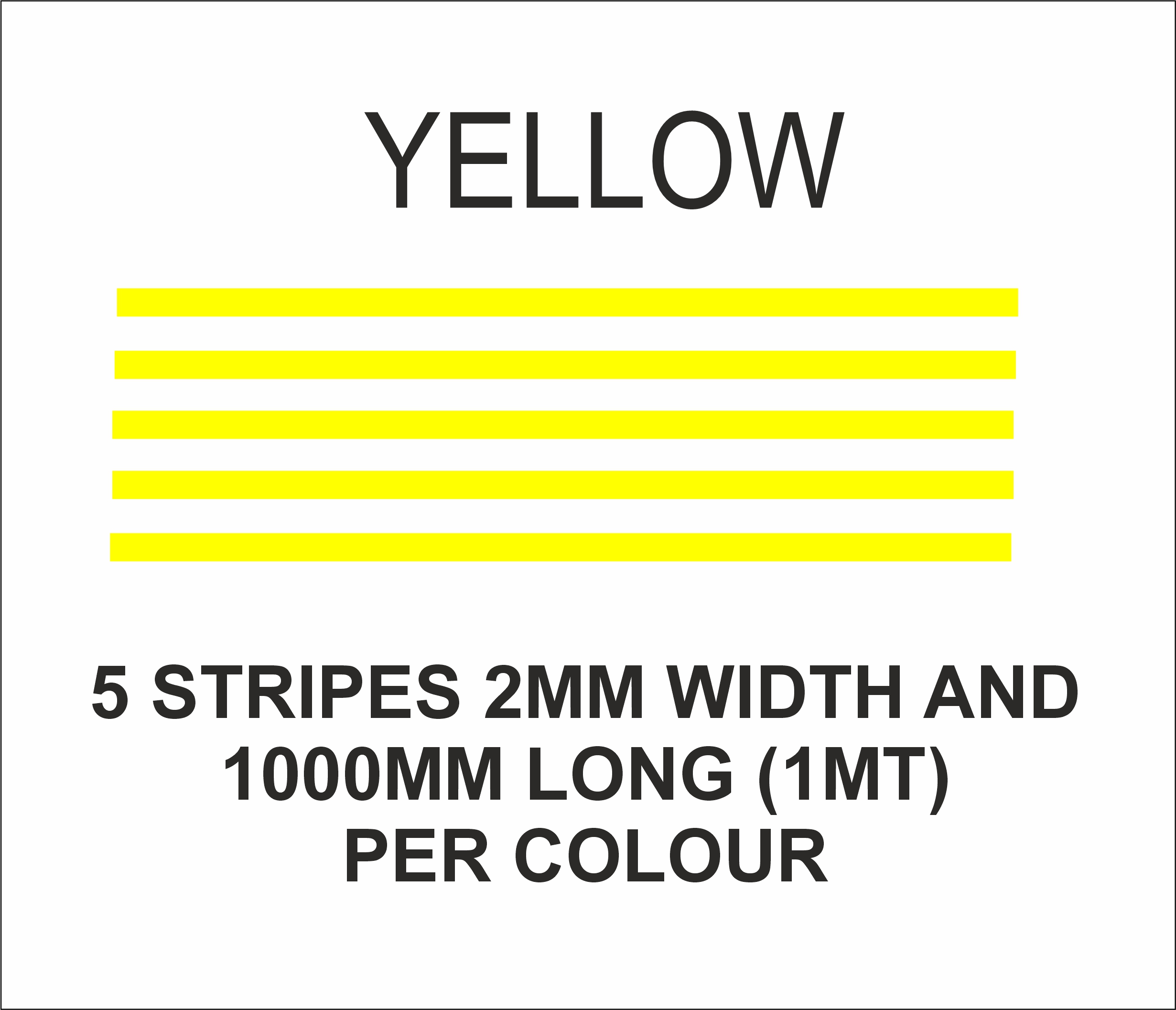 2mm x 1mt stripes YELLOW matt vinyl stripes