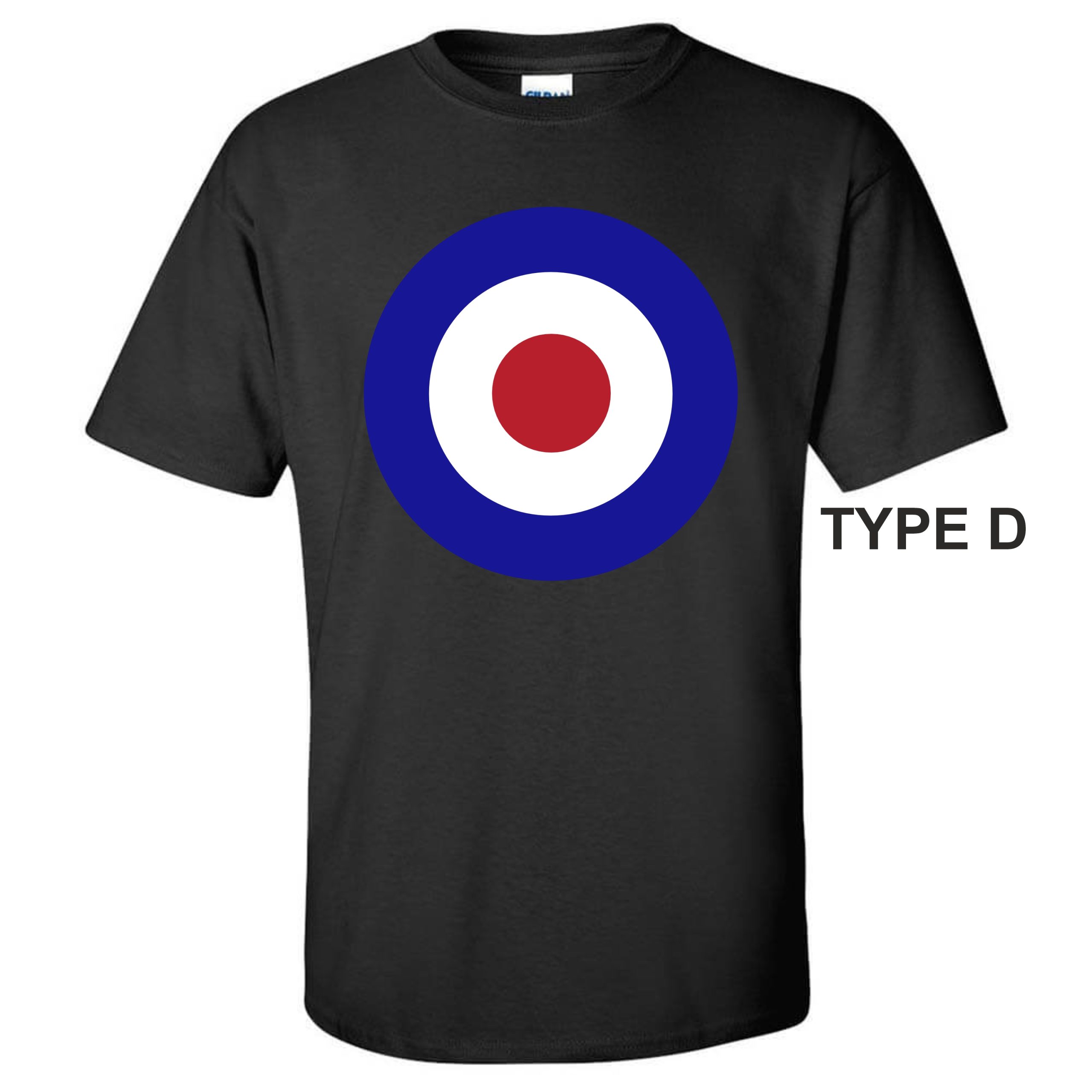 Gildan Black T-shirt with print of RAF roundel D