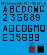 1/48 decals, Fantasy Printshop 886 BK RAF WW2 Serial Letters Numbers 24" Black