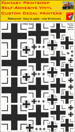 FPRC552 German Cross Crosses Vinyl Stickers models